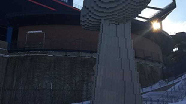 Lego Lombardi Trophy Celebrates Patriots Super Bowl Win